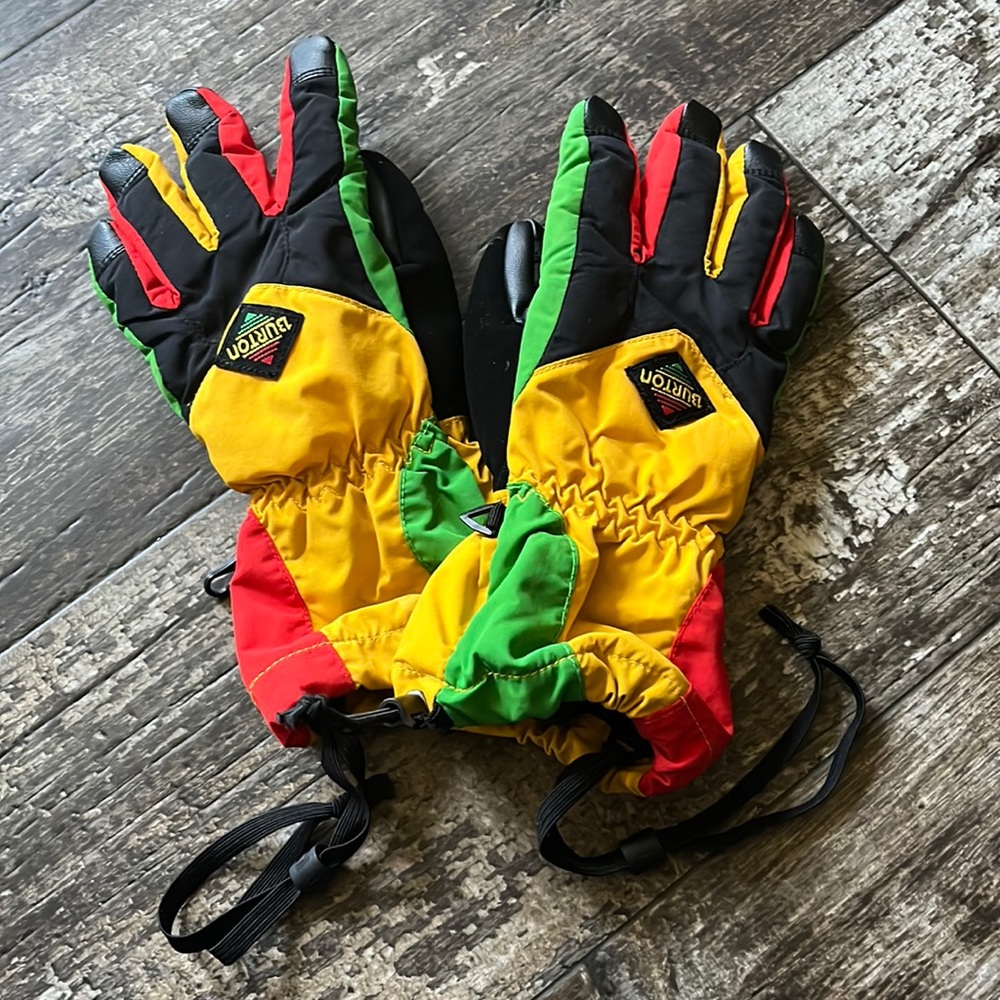 Youth Burton Profile Snowboard Winter Gloves Rasta Size Small
